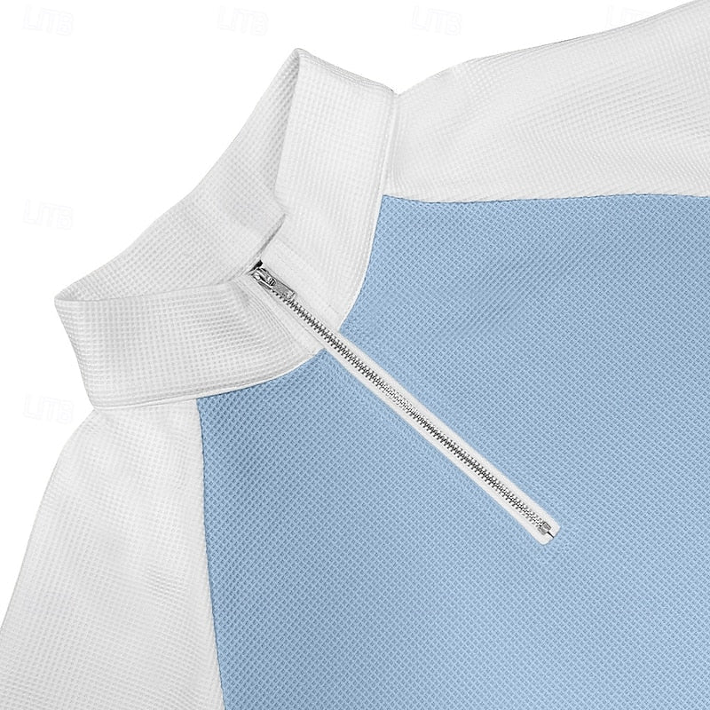 Textured Quarter-Zip Pullover for Men