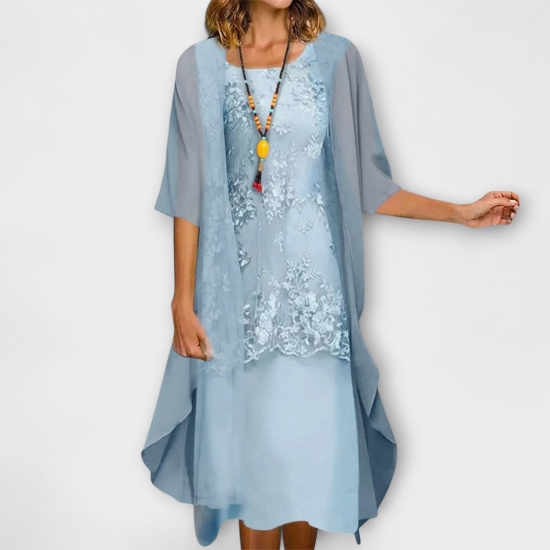 Floral Wide Sleeve Dress for Women, Elegant Style