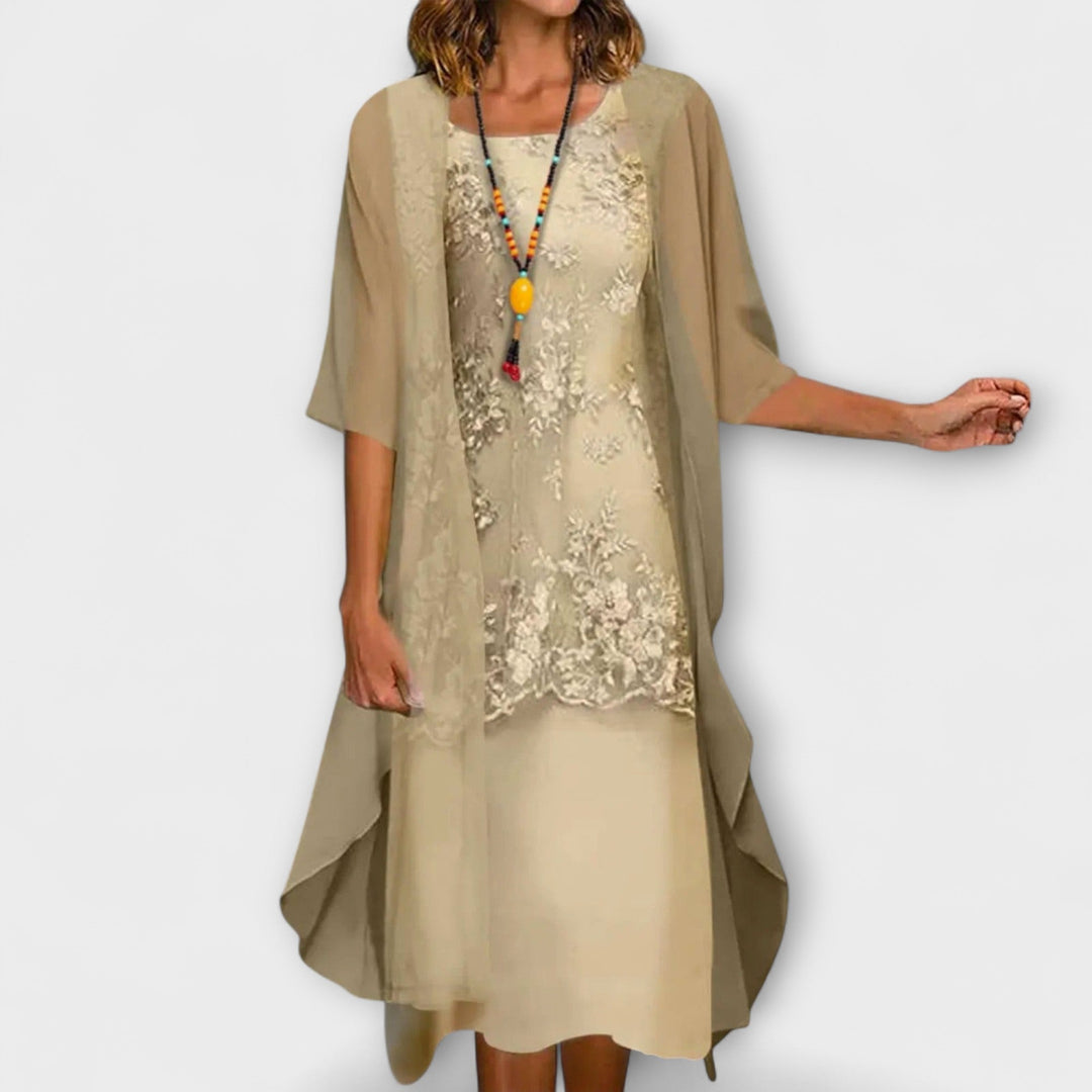 Floral Wide Sleeve Dress for Women, Elegant Style