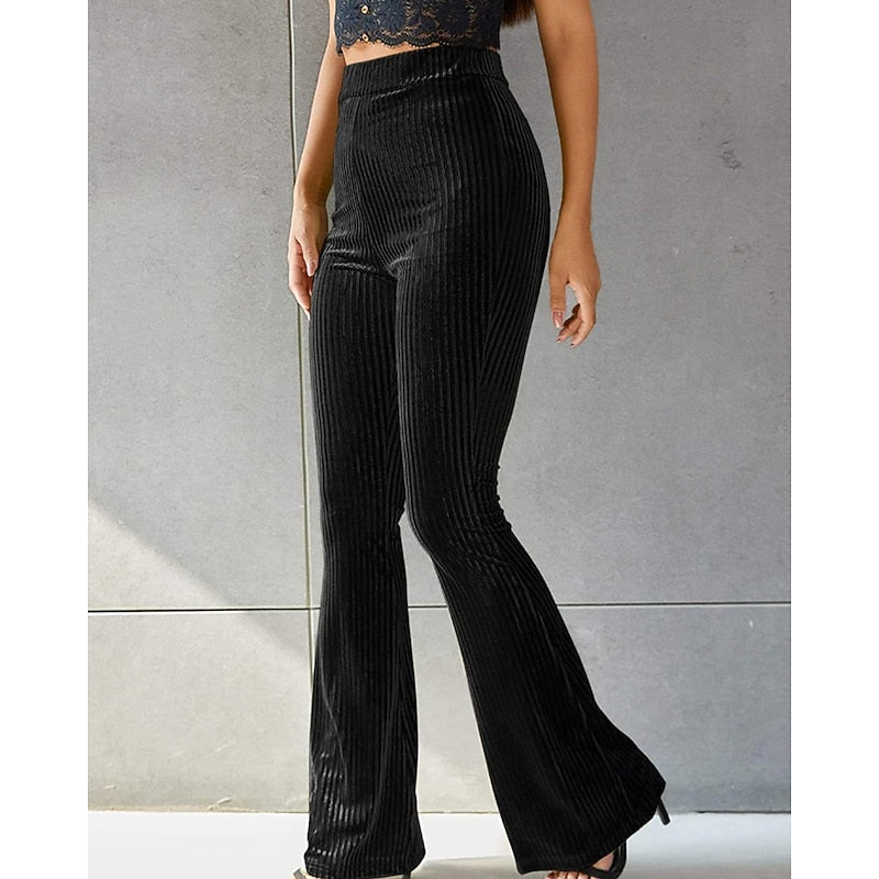 High-Waist Flared Pants for Women, Plus Size
