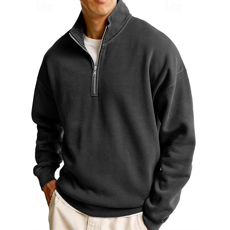 Quarter-Zip Sweatshirt for Men, Plus Size