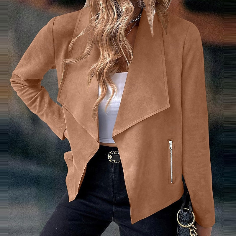 Draped Open-Front Jacket for Women
