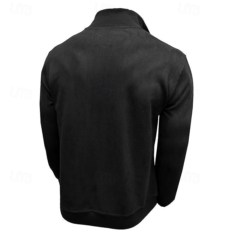 Quarter-Zip Stand-Collar Sweatshirt for Men