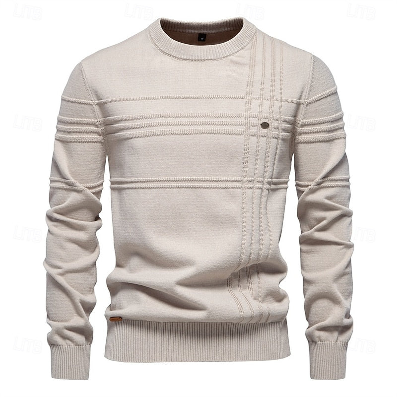 Crewneck Sweater, Men's Textured Fit