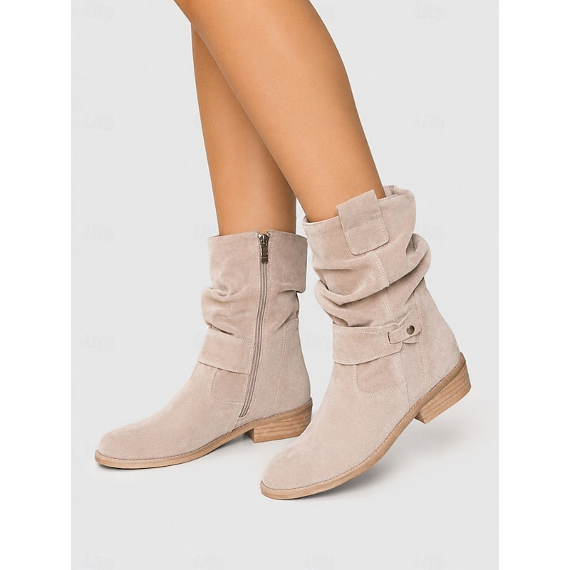 Women's Slouchy Buckle Ankle Boots