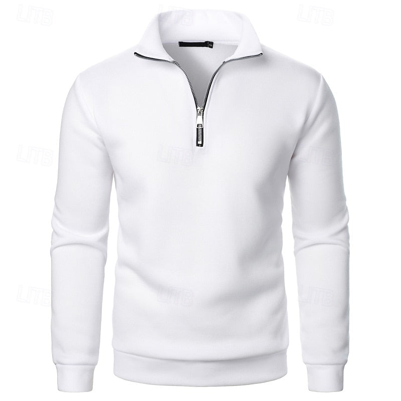 Quarter-Zip Stand-Collar Pullover for Men