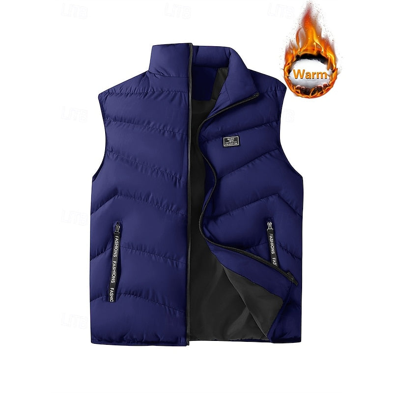 Quilted Puffer Vest for Men, Plus Size