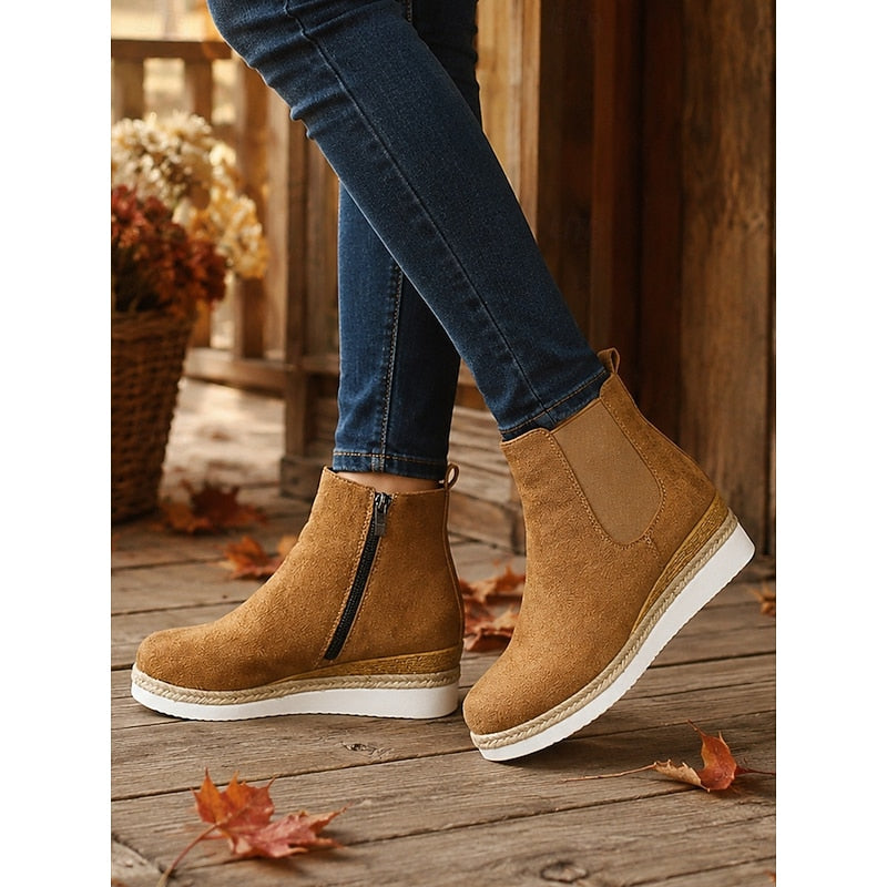 Wedge Ankle Boots, Women's Cozy Fit