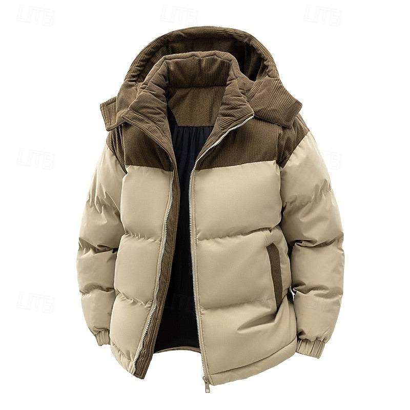Cozy Christmas Hooded Puffer Jacket for Men