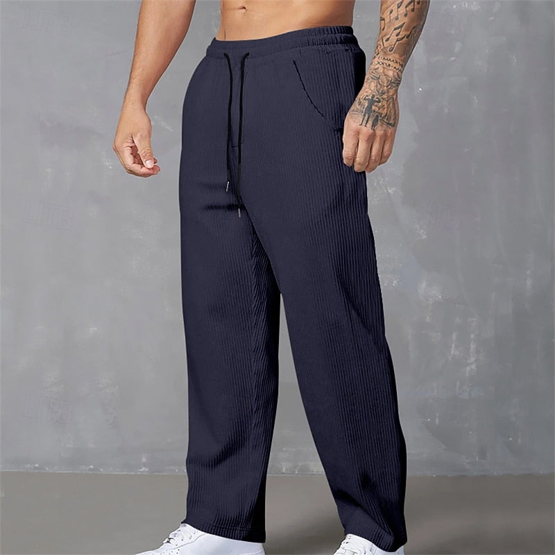 Ribbed Trousers for Men, Relaxed Style