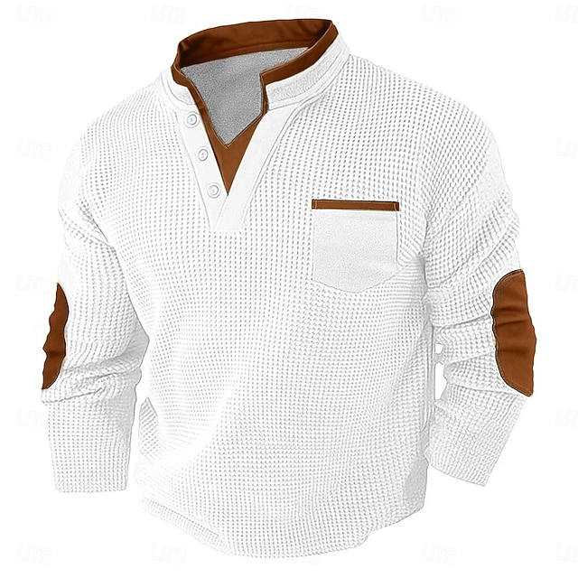 Henley Shirt for Men, Textured Style