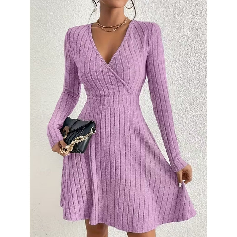 Wrap-Neck A-Line Dress for Women
