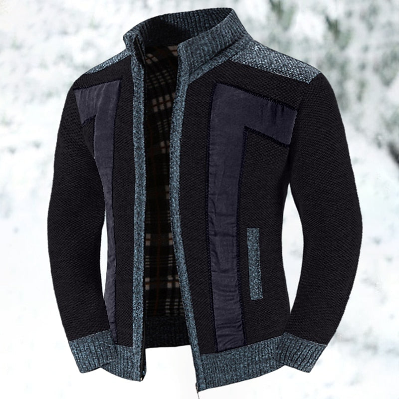 Zip-Up Cardigan, Men's Textured Fit