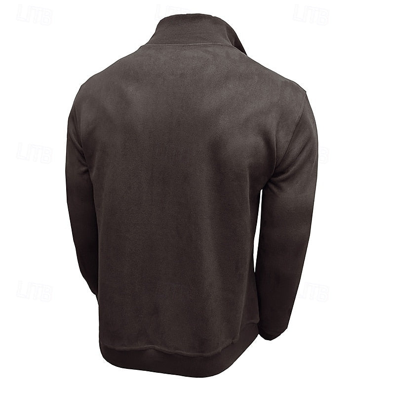 Quarter-Zip Stand-Collar Sweatshirt for Men