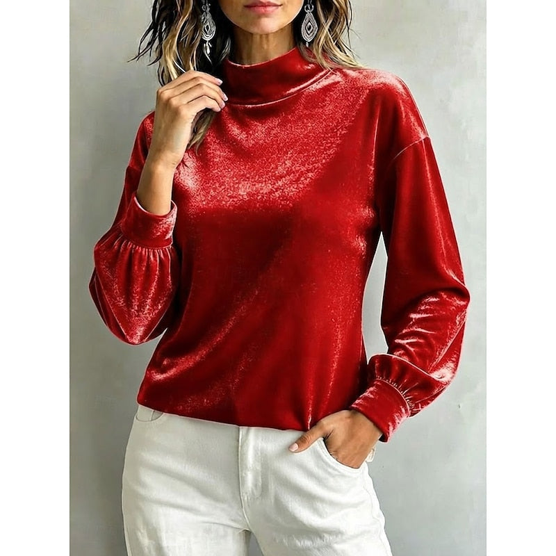 Elegant Mock Neck Blouse for Women