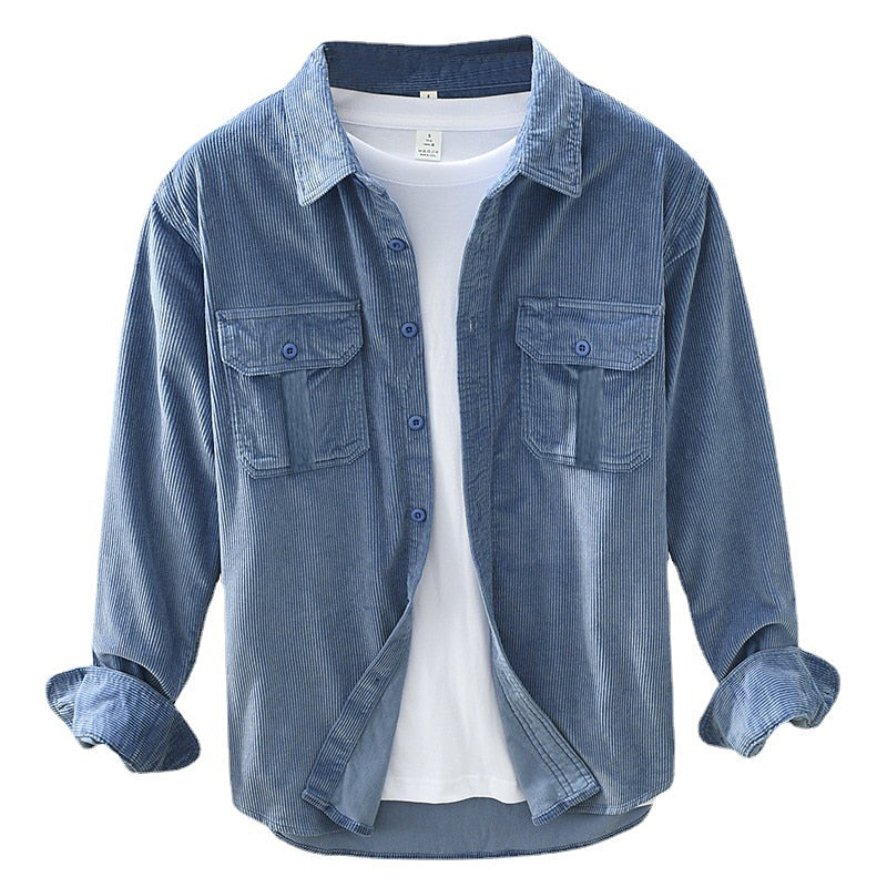 Rugged Textured Overshirt for Men, Plus Size