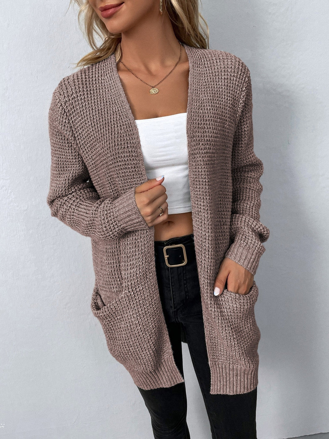 Ladies Relaxed Open-Front Cardigan