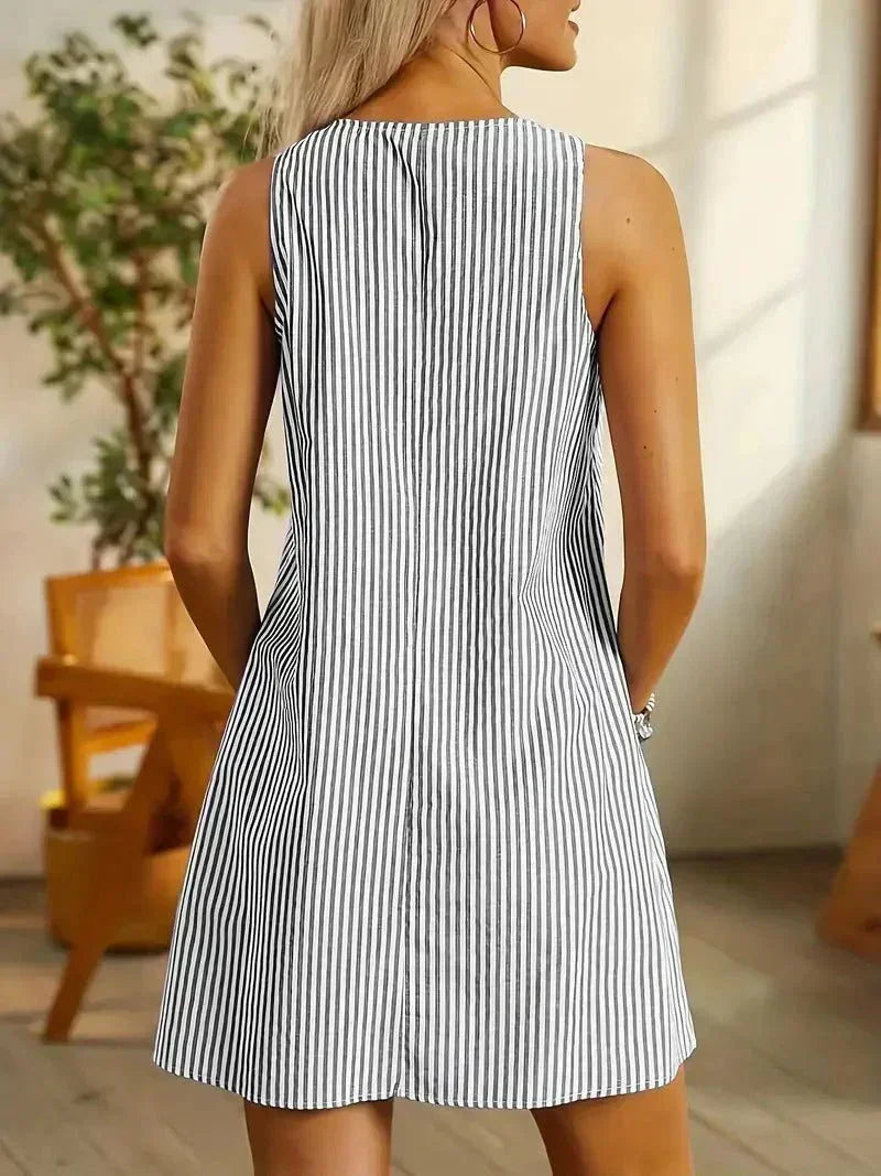 Striped Mini Dress for Women, Plus Size