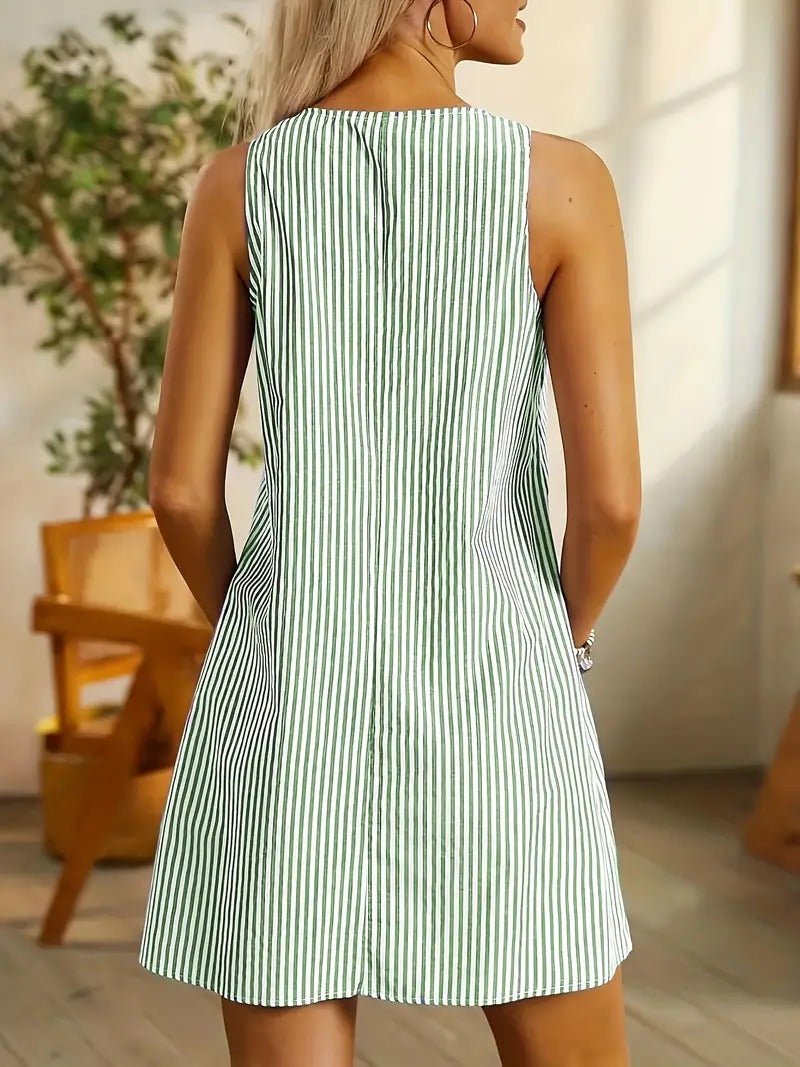 Striped Mini Dress for Women, Plus Size