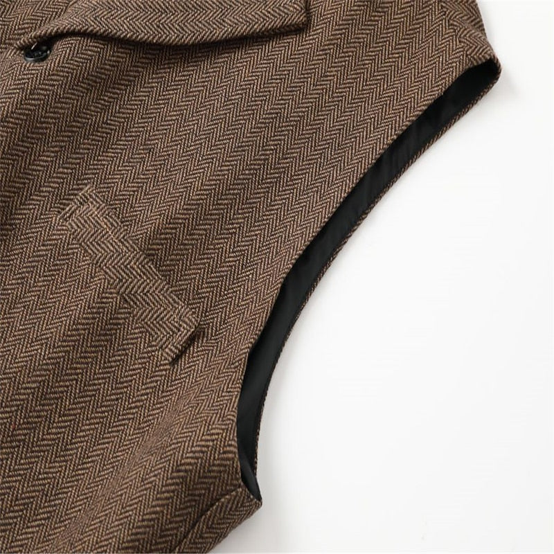 Herringbone Tailored Waistcoat for Men
