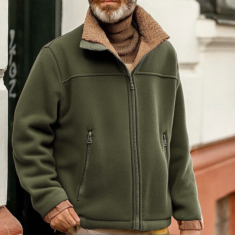Men's Sherpa-Collar Full-Zip Jacket