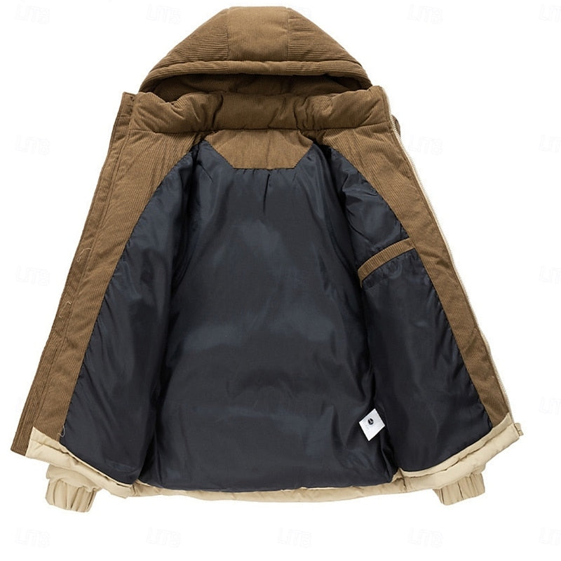 Cozy Christmas Hooded Puffer Jacket for Men