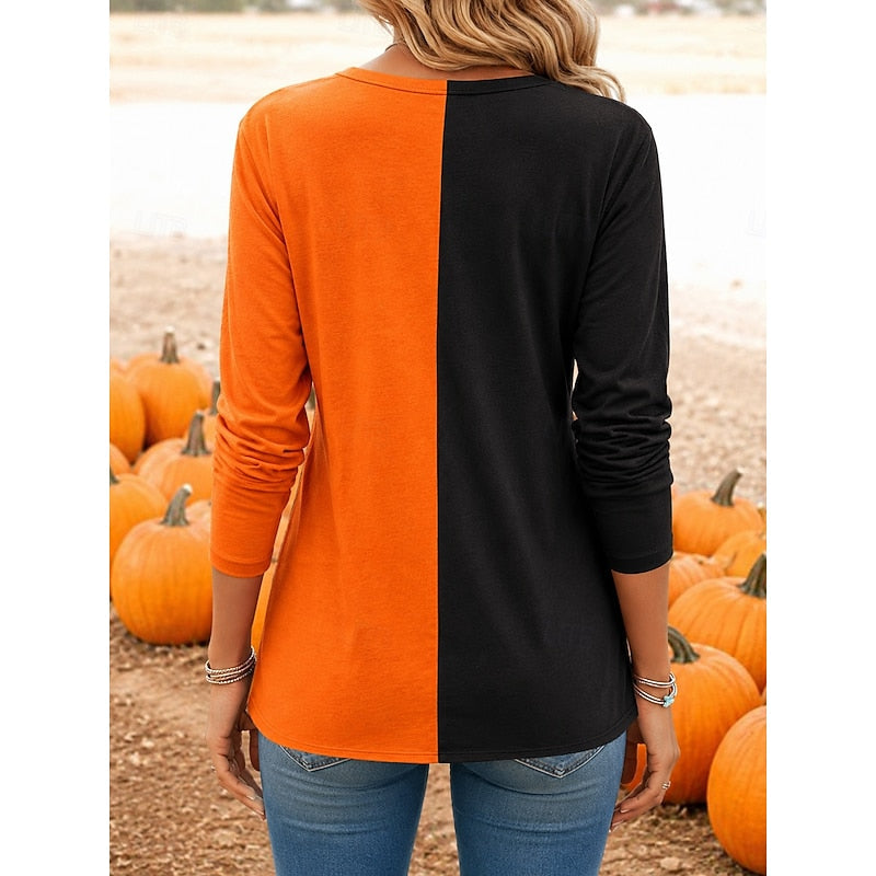 Halloween Long-Sleeve Top for Women, Plus Size