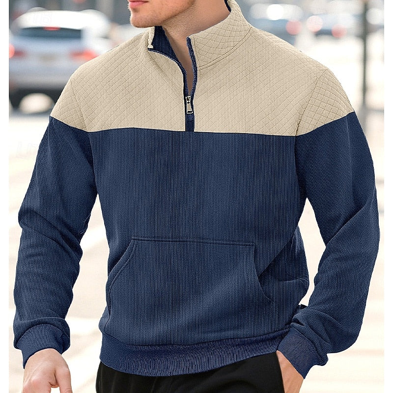 Quarter-Zip Pullover for Men, Plus Size