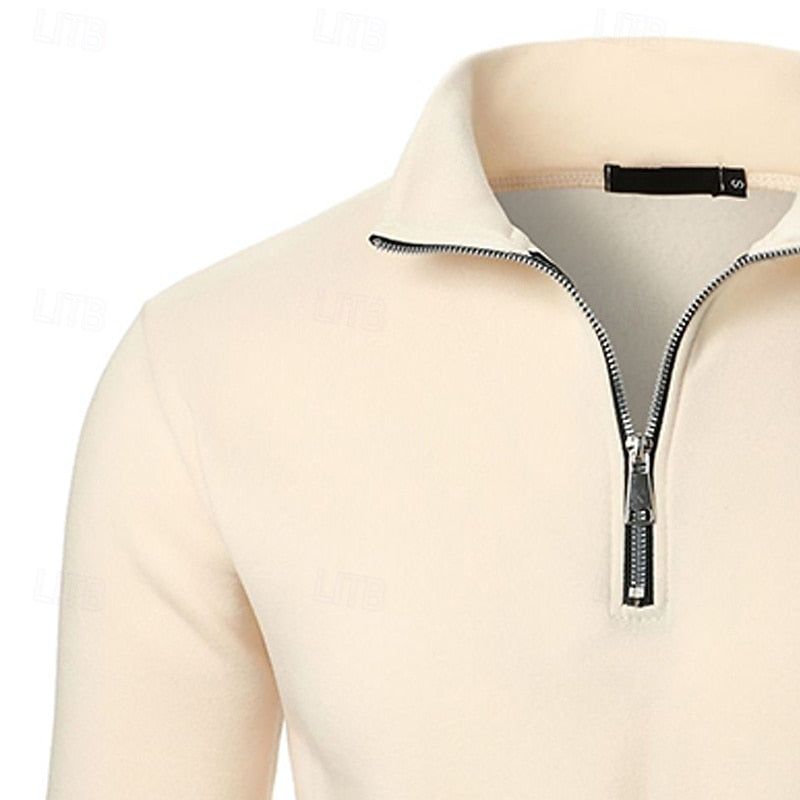 Quarter-Zip Stand-Collar Pullover for Men