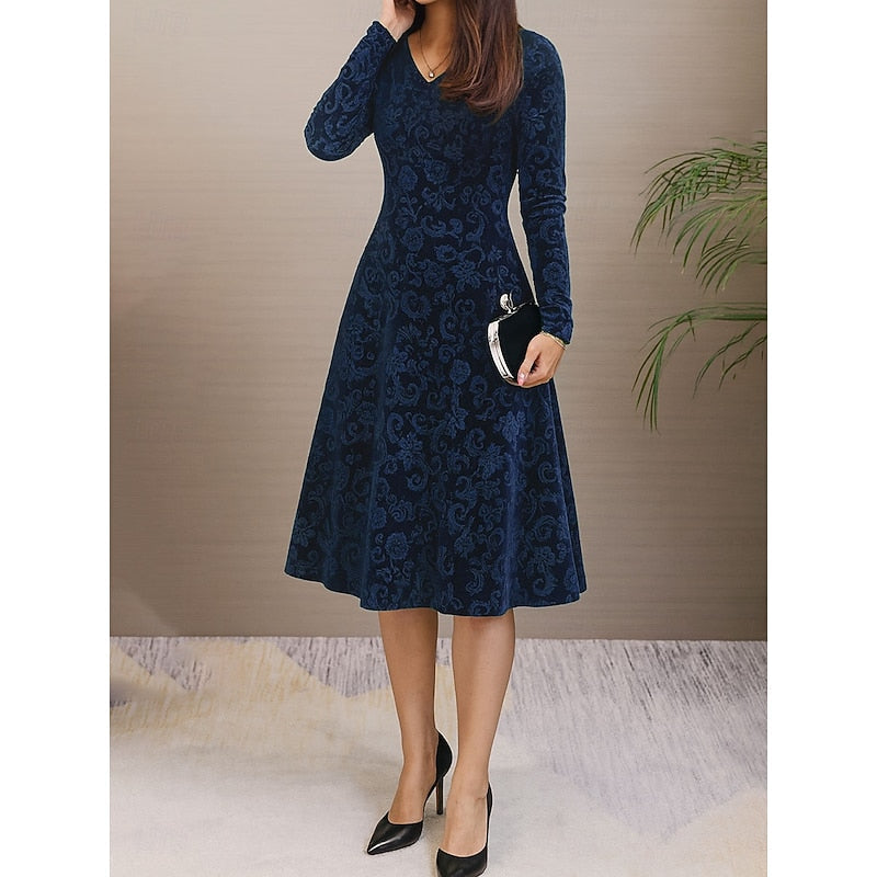 Floral A-Line Midi Dress for Women