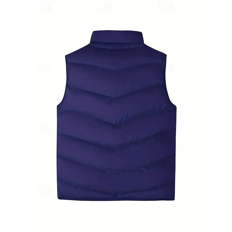 Quilted Puffer Vest for Men, Plus Size