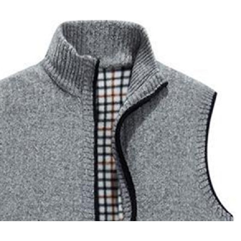 Stand-Collar Zip Vest for Men, Cozy Style