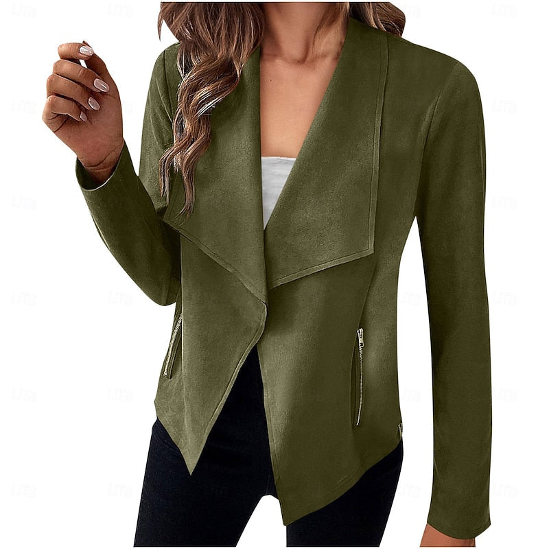 Draped Open-Front Jacket for Women