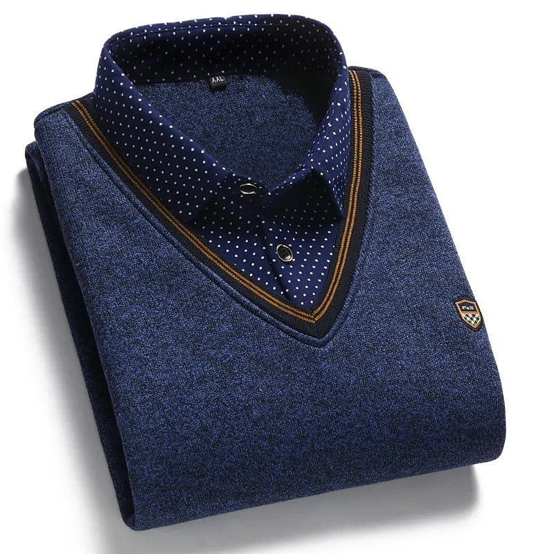 Mock-Collar Sweater for Men, Refined Style