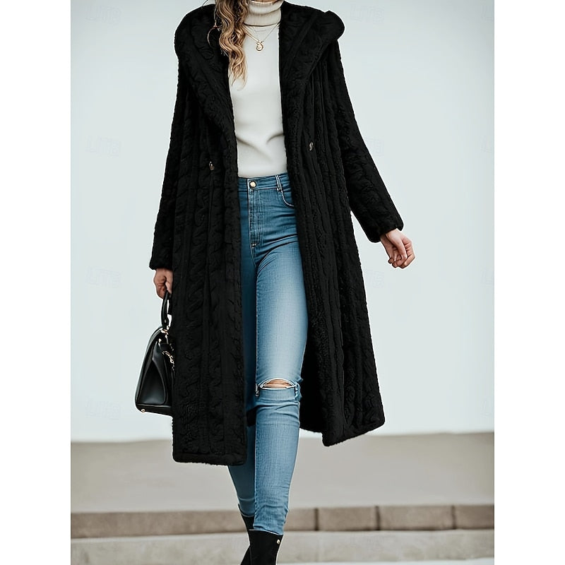Ladies Hooded Longline Coat