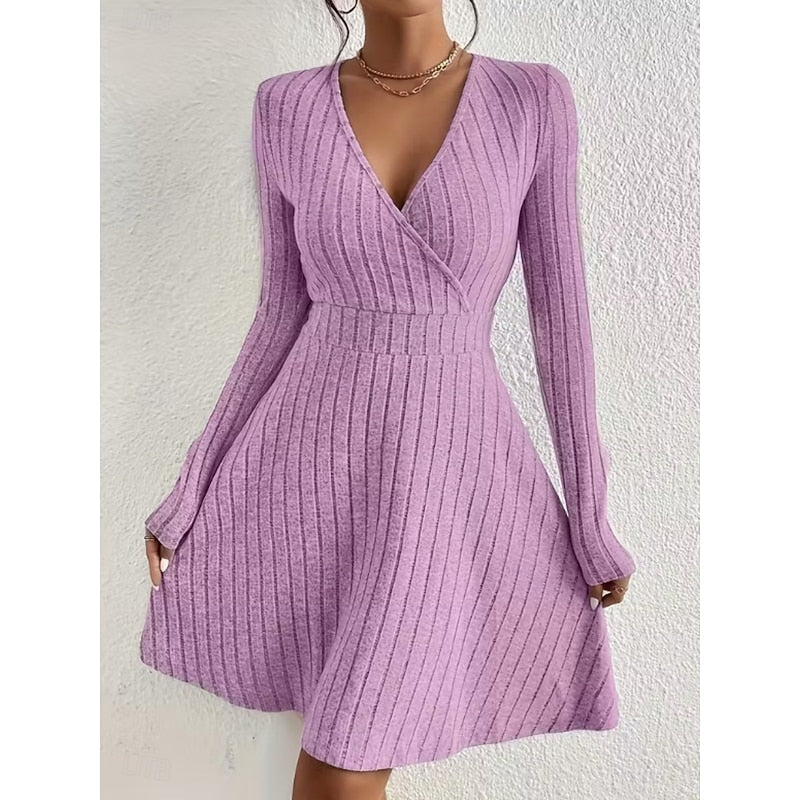 Wrap-Neck A-Line Dress for Women
