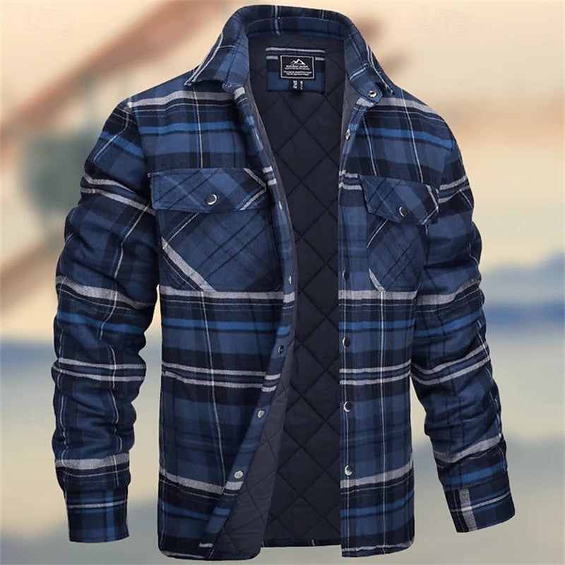 Rugged Quilted Shirt Jacket for Men
