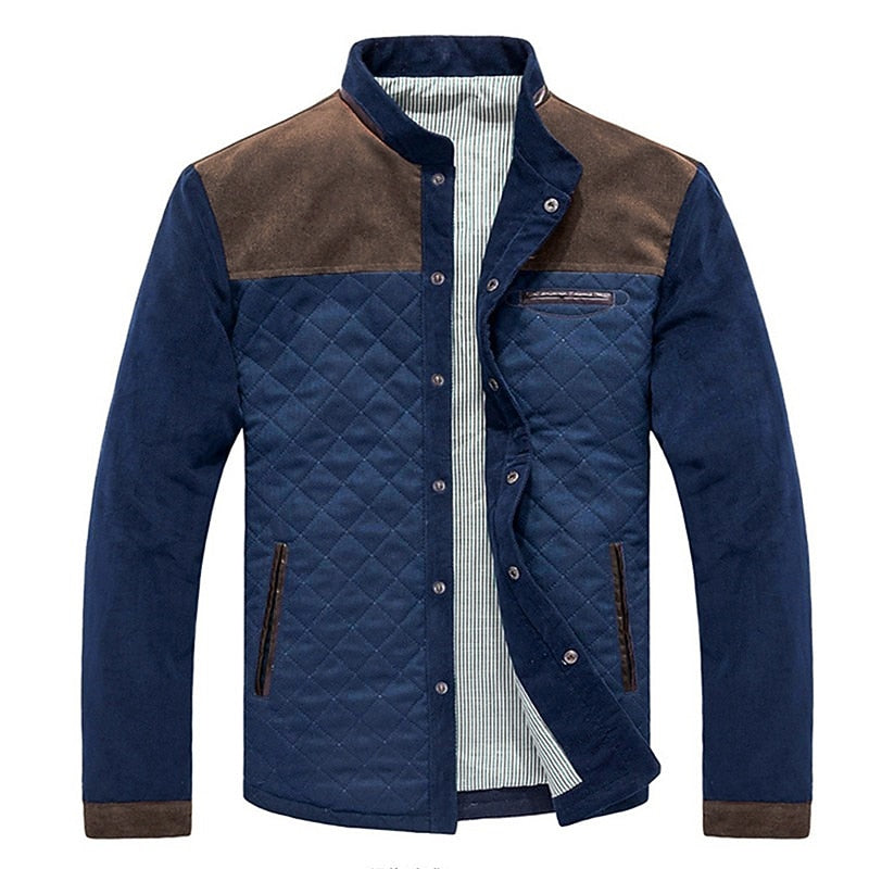 Color Block Quilted Jacket for Men