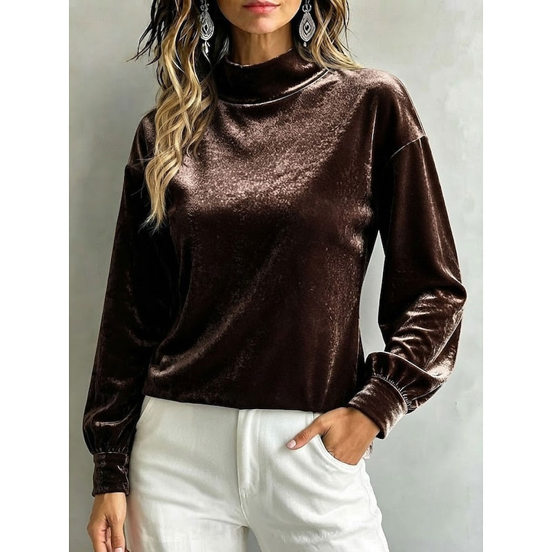 Elegant Mock Neck Blouse for Women