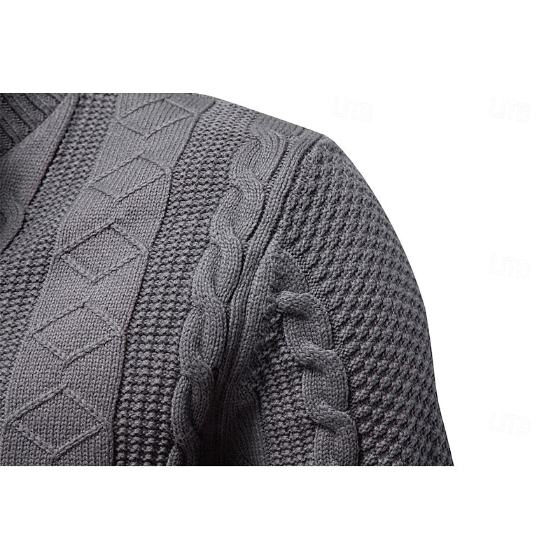 Men's Textured Zip-Up Cardigan