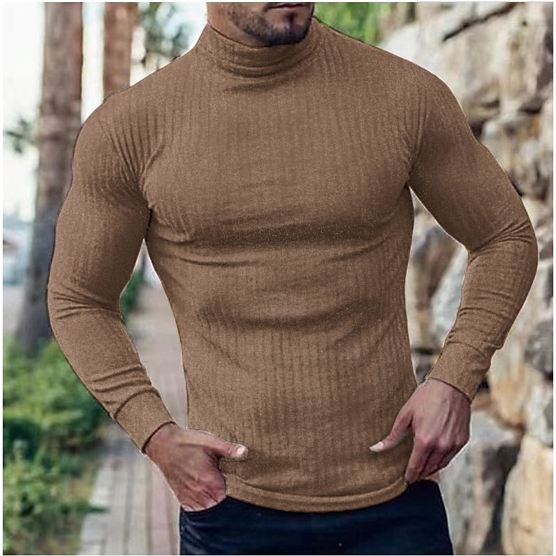 Ribbed Turtleneck for Men, Refined Style
