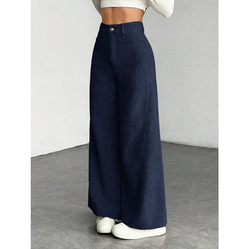 Ladies Wide-Leg Tailored Pants