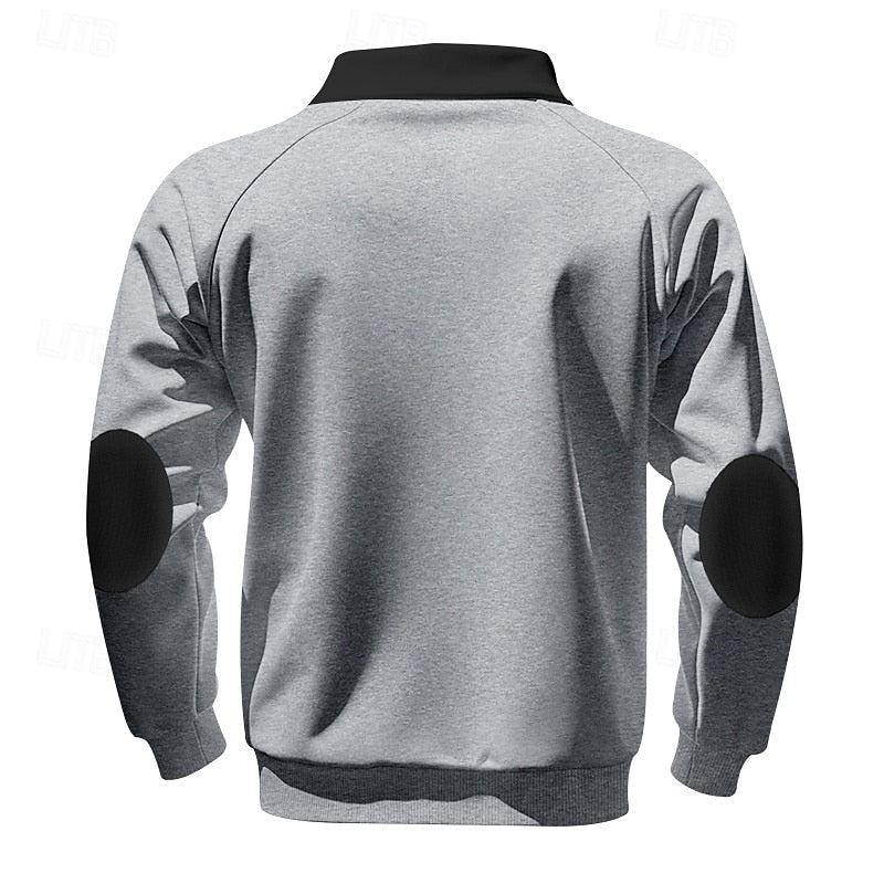 Quarter-Zip Colour Block Pullover for Men