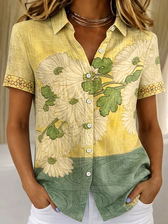 Blossom Short-Sleeve Shirt for Women