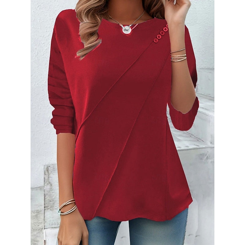 Draped Button-Detail Top for Women