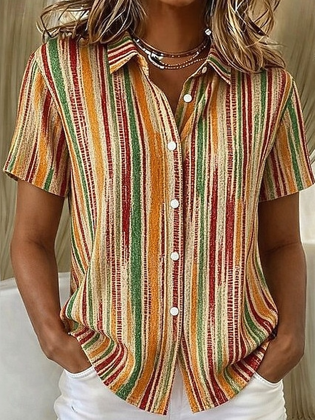 Artful Short-Sleeve Shirt for Women