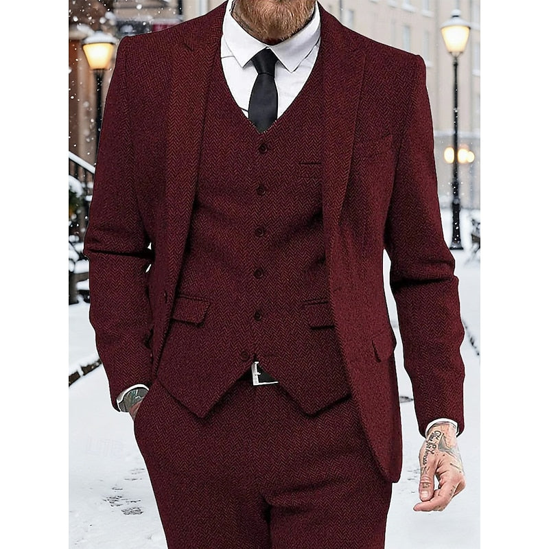 Three-Piece Suit Set for Men, Refined Style