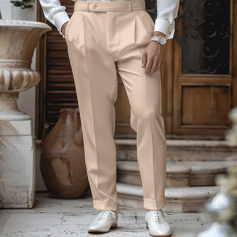Tailored Straight-Leg Dress Pants for Men, Plus Size
