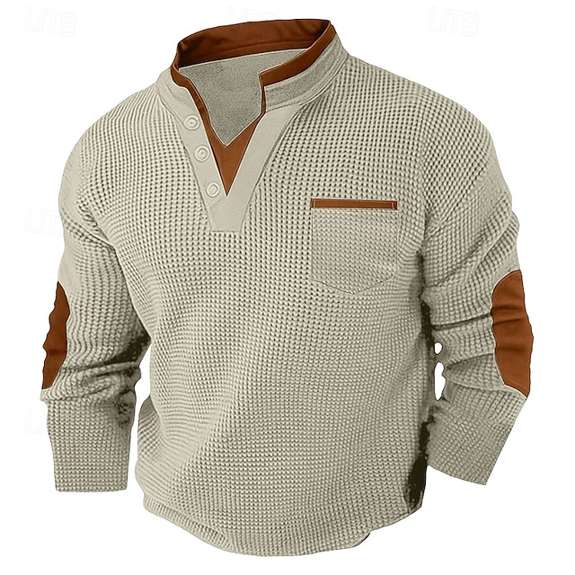 Henley Shirt for Men, Textured Style