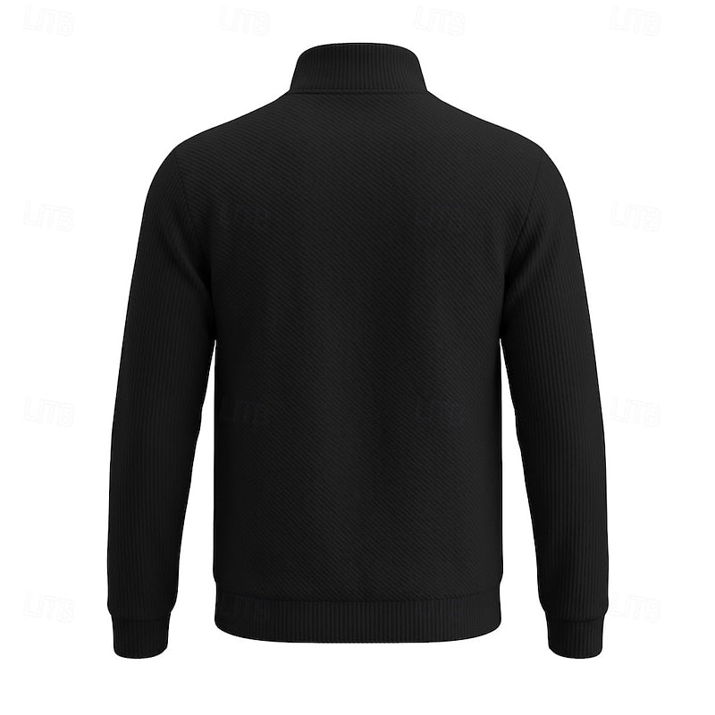 Quarter-Zip Pullover for Men, Textured Style